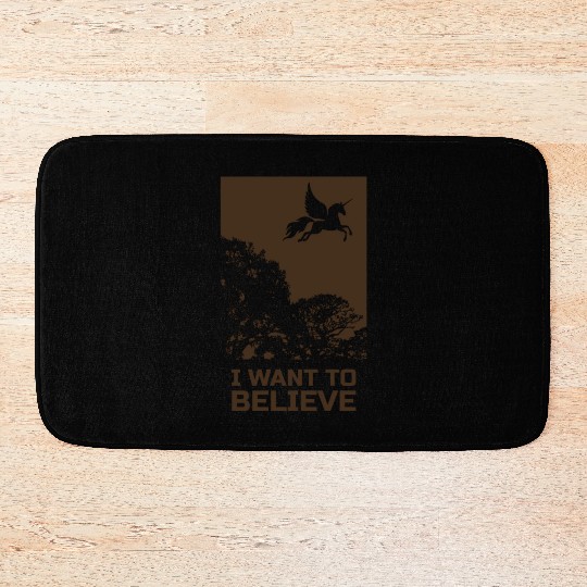 Unicorn "I Want To Believe" UAP Outfit Alien Ufo Bath Mats