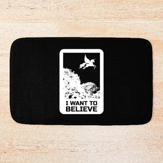 Unicorn "I Want To Believe" UAP Outfit Alien Ufo Bath Mats