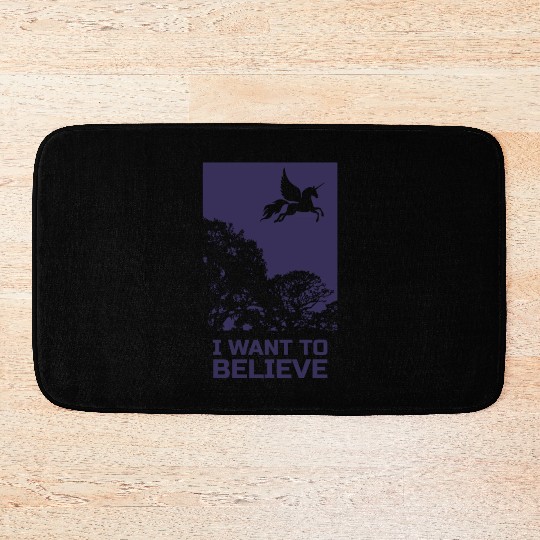 Unicorn "I Want To Believe" UAP Outfit Alien Ufo Bath Mats