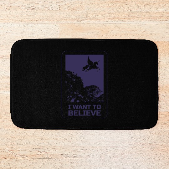 Unicorn "I Want To Believe" UAP Outfit Alien Ufo Bath Mats