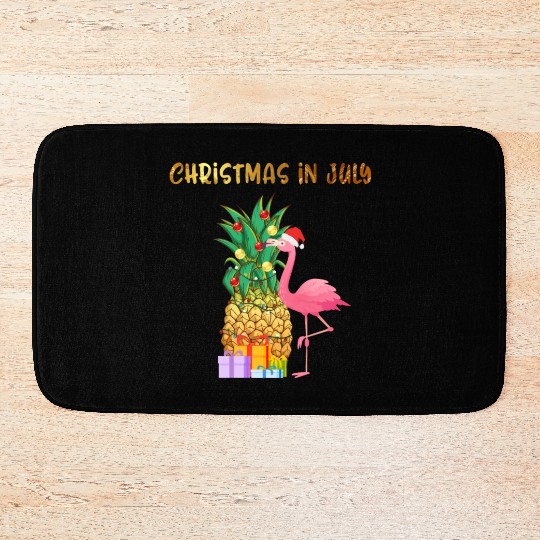 Christmas In July Pineapple Xmas Tree Lights Bath Mats