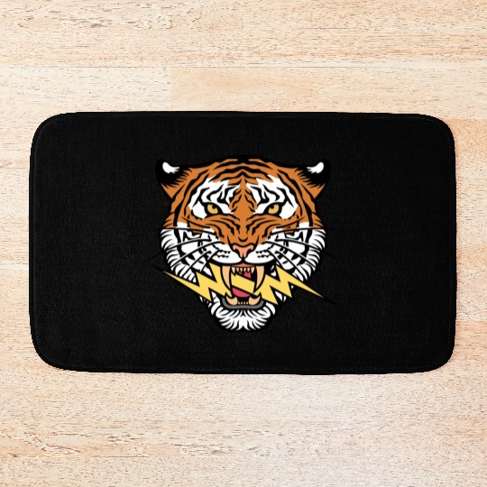 Tiger face and lightning bolt Bath Mats