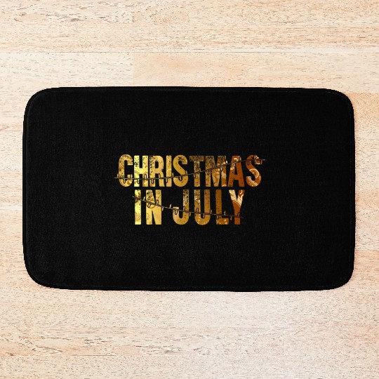 Christmas In July Xmas Tree Lights Santa Beach Bath Mats
