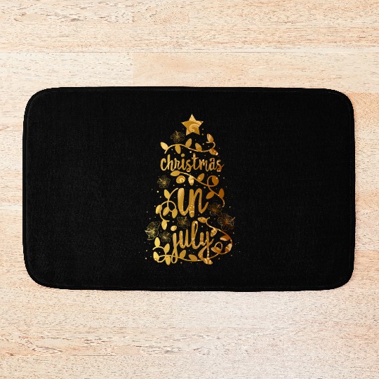 Christmas In July Colorful Xmas Tree Lights Bath Mats