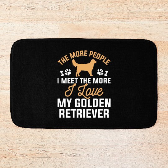 I Love My Golden Retriever Bath Mats