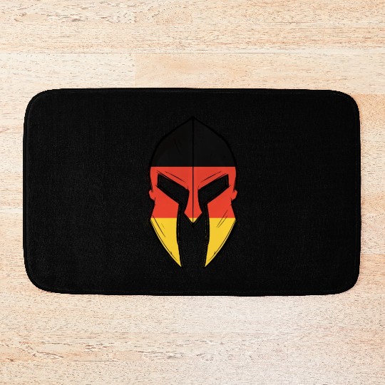 germany flag in Spartan warrior Helmet Bath Mats