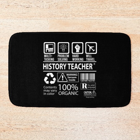 History Teacher Bath Mats - Multitasking Job Gift It