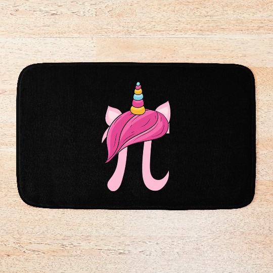 Cute Unicorn Face Pi Day Design Girls Math Geek Pi Bath Mats