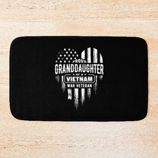 Proud Granddaughter Vietnam Vet Grandpa Veteran US Bath Mats