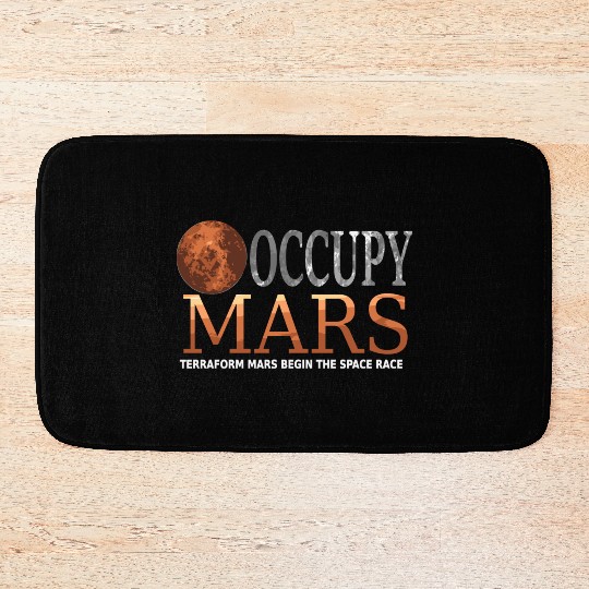 Occupy Mars Terraforming Space Race Bath Mats