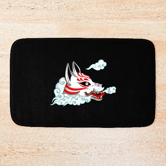 Kitsune Fox Head Bath Mats