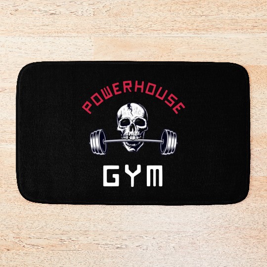Powerhouse Gym - Bodybuilding Workout Saying Bath Mats