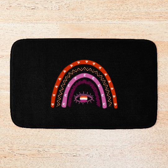 Rainbow Lesbian Pride Flag Bath Mats