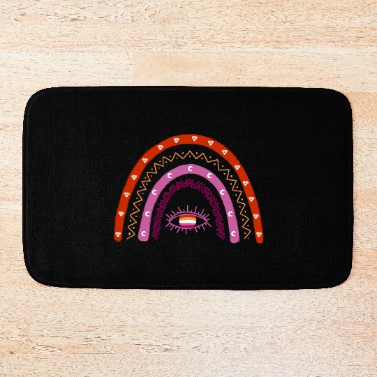 Rainbow Lesbian Pride Flag Bath Mats