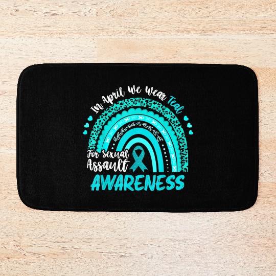 In April We Wear Teal Sexual Assault Bath Mats