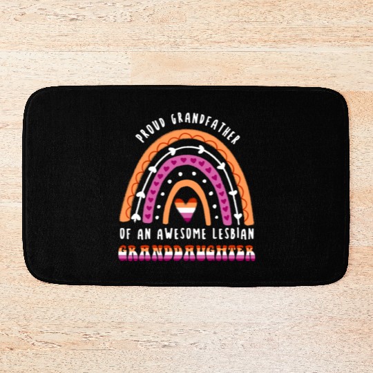 Proud Grandfather Awesome Lesbian Granddaughter Bath Mats