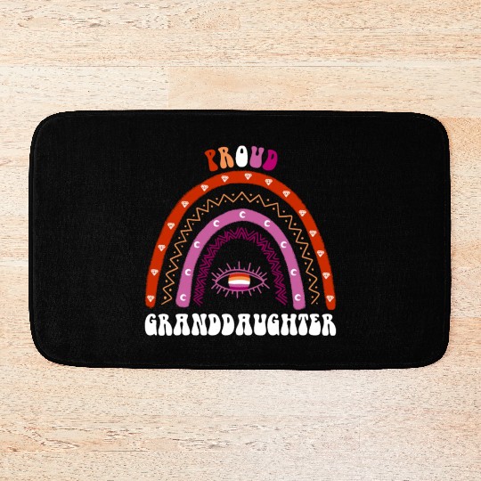 Lesbian Rainbow Proud Granddaughter Lesbian Bath Mats