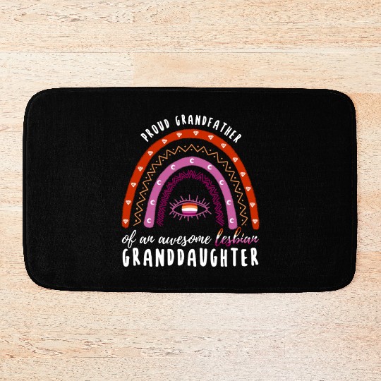 Rainbow Grandfather Lesbian Granddaughter Bath Mats