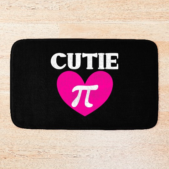 Funny Math Cutie Pi Bath Mats Valentines day Bath Mats