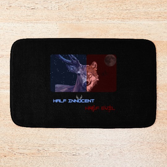 Half innocent, half devil Bath Mats
