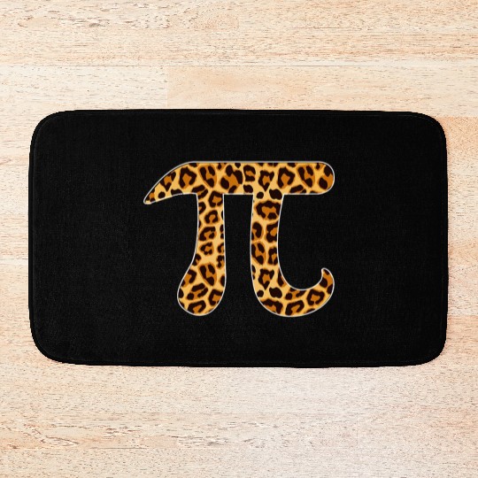 Pi Leopard Print Skin Cheetah Pi Day Math Nerd Bath Mats