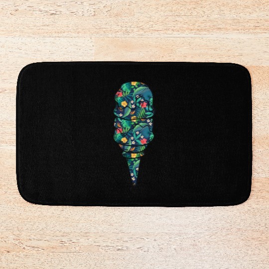 Ice Cream Tropical Floral Flower Bath Mats