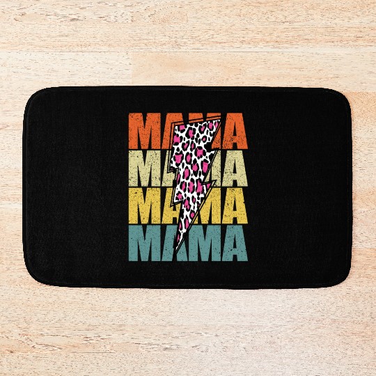 Lightning Bolt Leopard Cheetah Print Multi Color Bath Mats