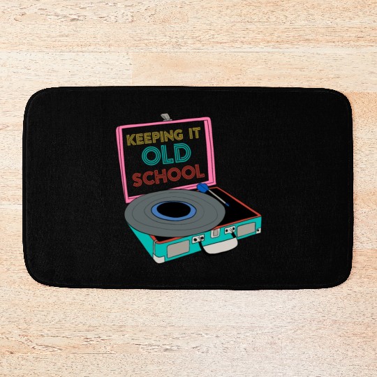 Old School Vinyl Music Lover Bath Mats