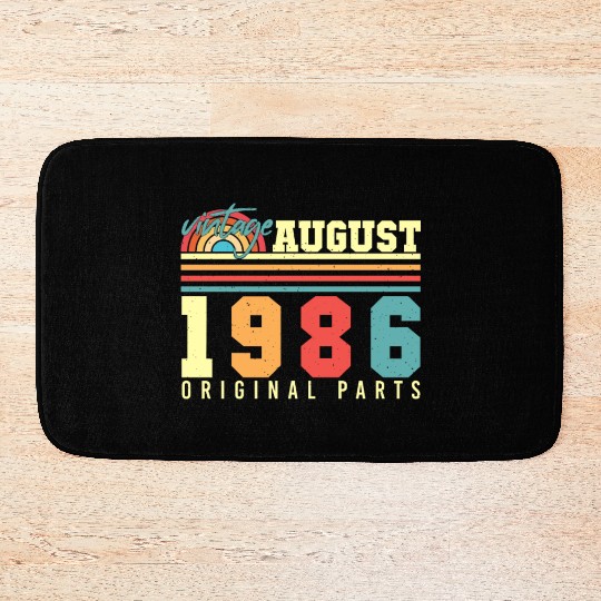 Birthday Greeting For 1986 August Bath Mats