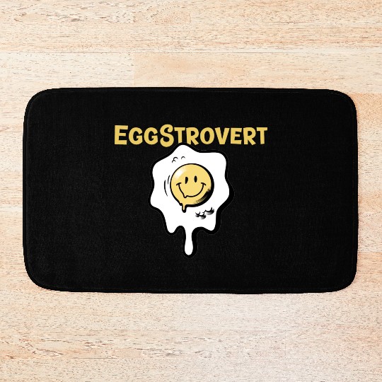 Eggstrovert Happy Extrovert Fried Egg Bath Mats