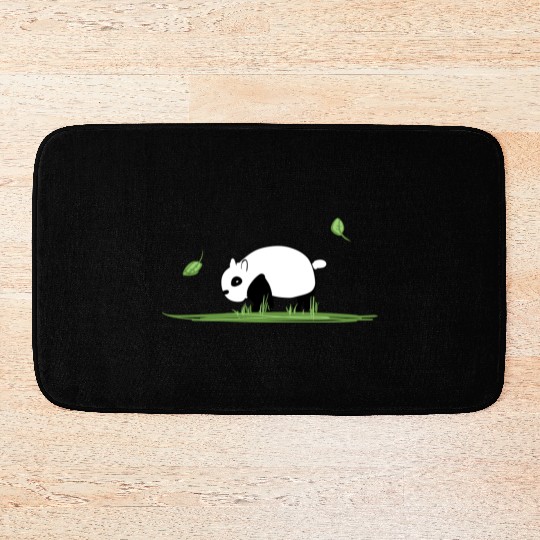 Animal Love Cartoon Panda Ecosystem Nature Grass Bath Mats