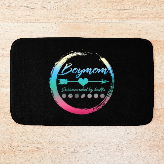 Boy Mom Bath Mats, Surrounded By Balls Mother's Day