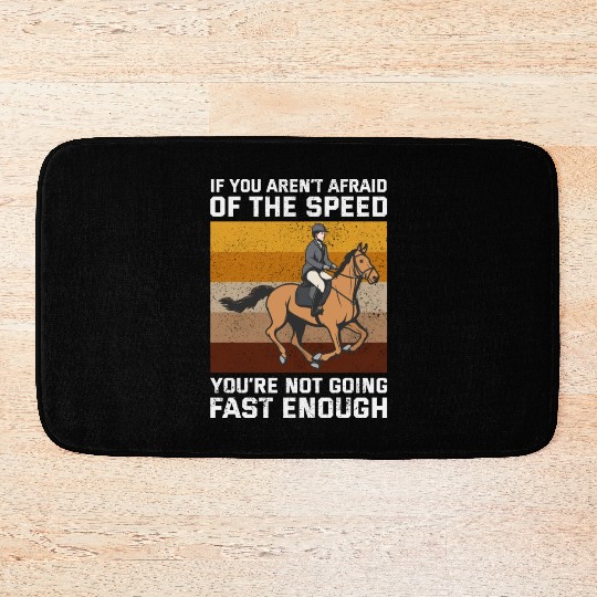 Barrel Racer Rodeo Racing Horse Riding Race Funny Bath Mats