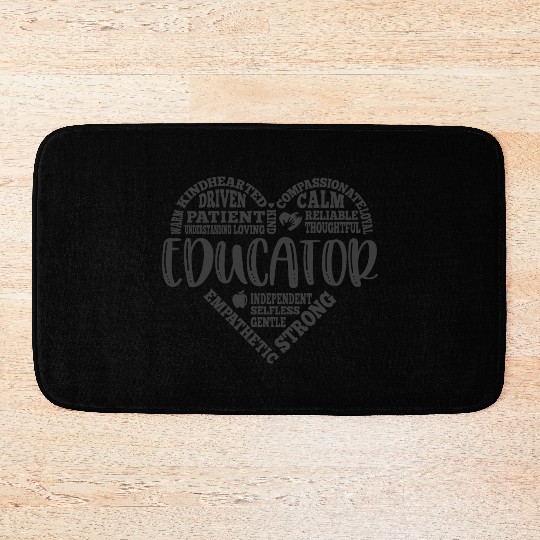Educator Teacher appreciation subway art Bath Mats