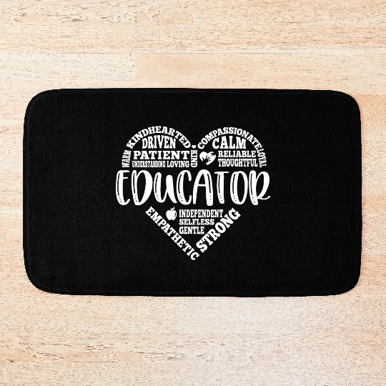 Educator Teacher appreciation subway art Bath Mats