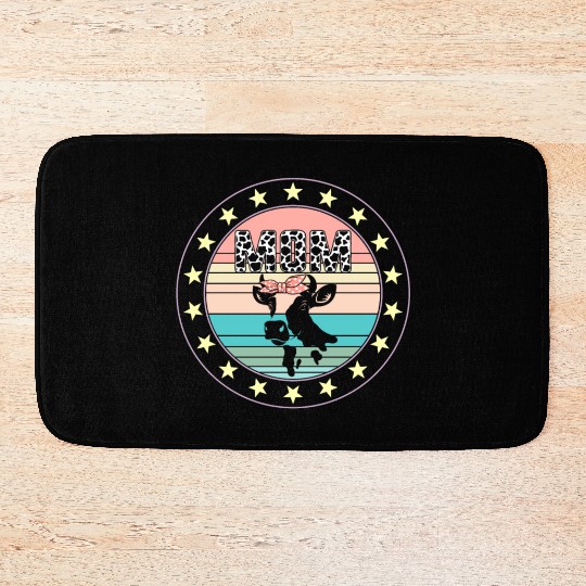 Cow Mom Bath Mats, Mother's Day Gift Funny Cow Lover