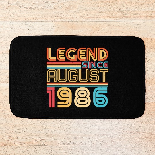 Birthday Greeting For August 1986 Bath Mats