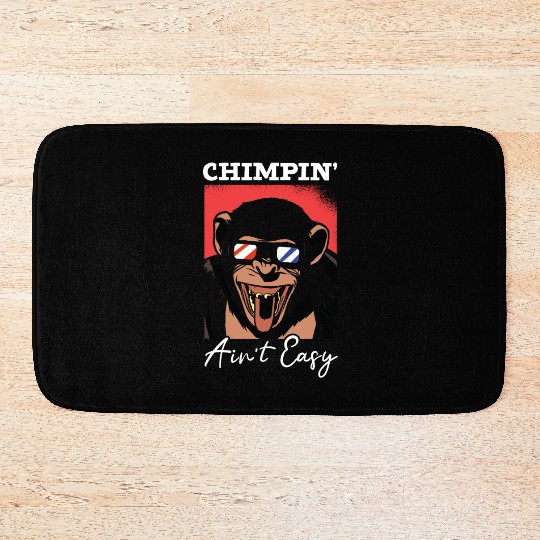 Chimpin' Ain't Easy Monkey Zookeeper Chimpanzee Bath Mats