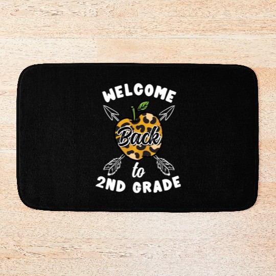 Welcome Back To 2nd Grade Leopard Print Bath Mats