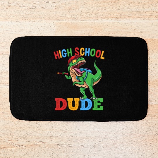 High School Dude T-Rex Dinosaur Boys Bath Mats