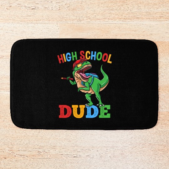 High School Dude T-Rex Dinosaur Boys Bath Mats