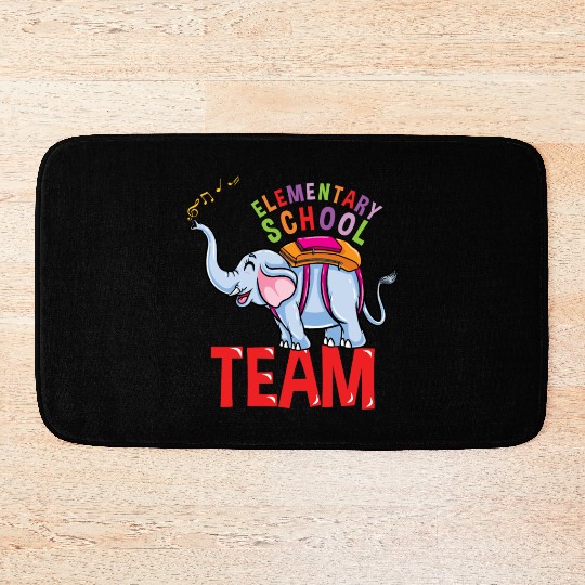 Back To School Elephant Elementary School Team Bath Mats