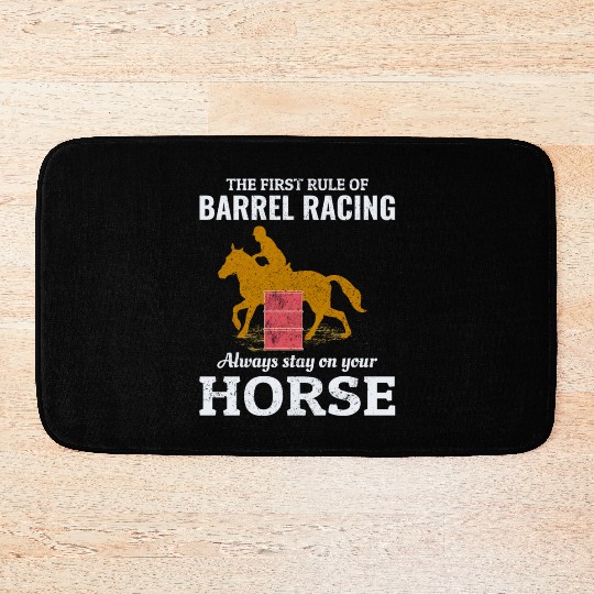 Barrel Racer Rodeo Racing Horse Riding Race Funny Bath Mats