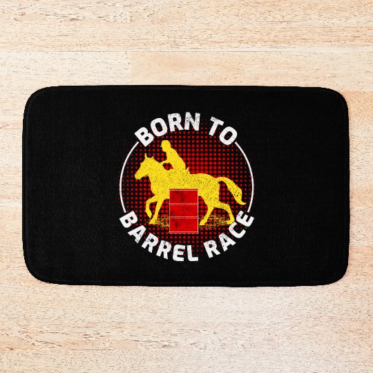 Barrel Racer Rodeo Racing Horse Riding Race Funny Bath Mats