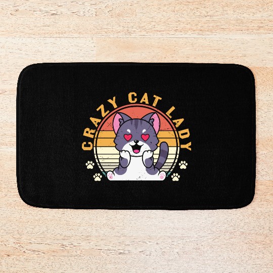 Crazy cat Lady Bath Mats