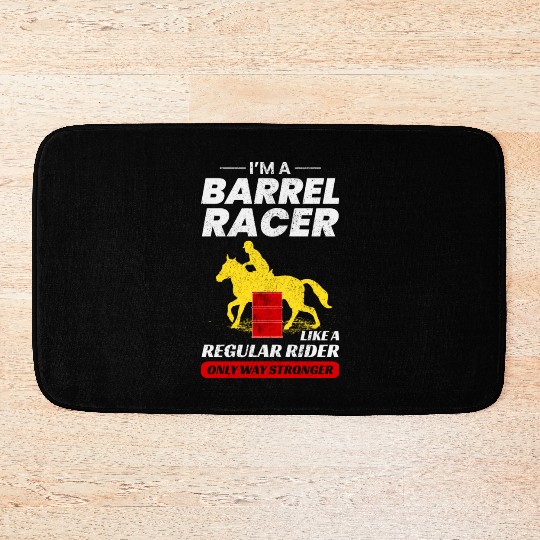 Barrel Racer Rodeo Racing Horse Riding Race Funny Bath Mats