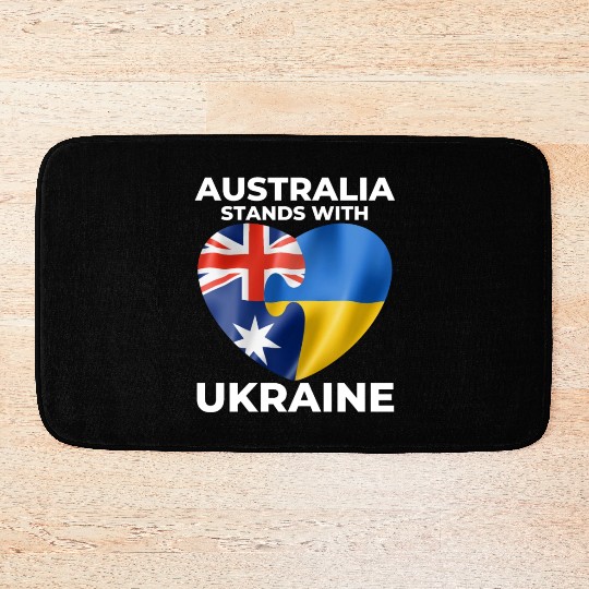 Australia stands with Ukraine Bath Mats
