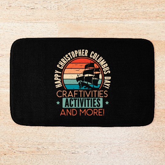 Happy Christopher Columbus Day Italian American Bath Mats