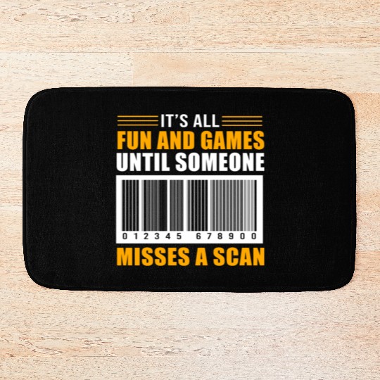 Its All Fun And Games Barcode Funny Postal Worker Bath Mats