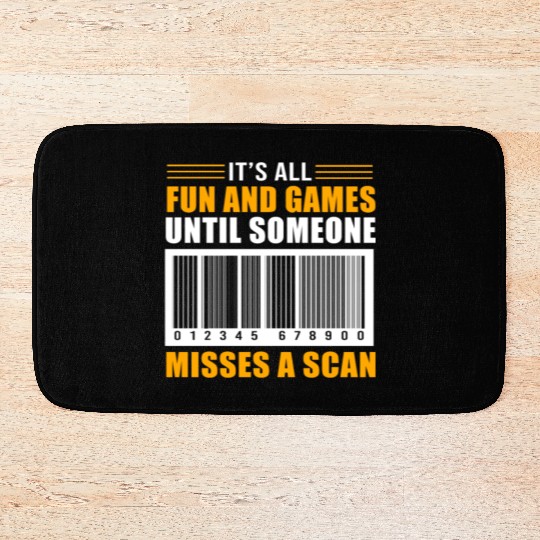 Its All Fun And Games Barcode Funny Postal Worker Bath Mats